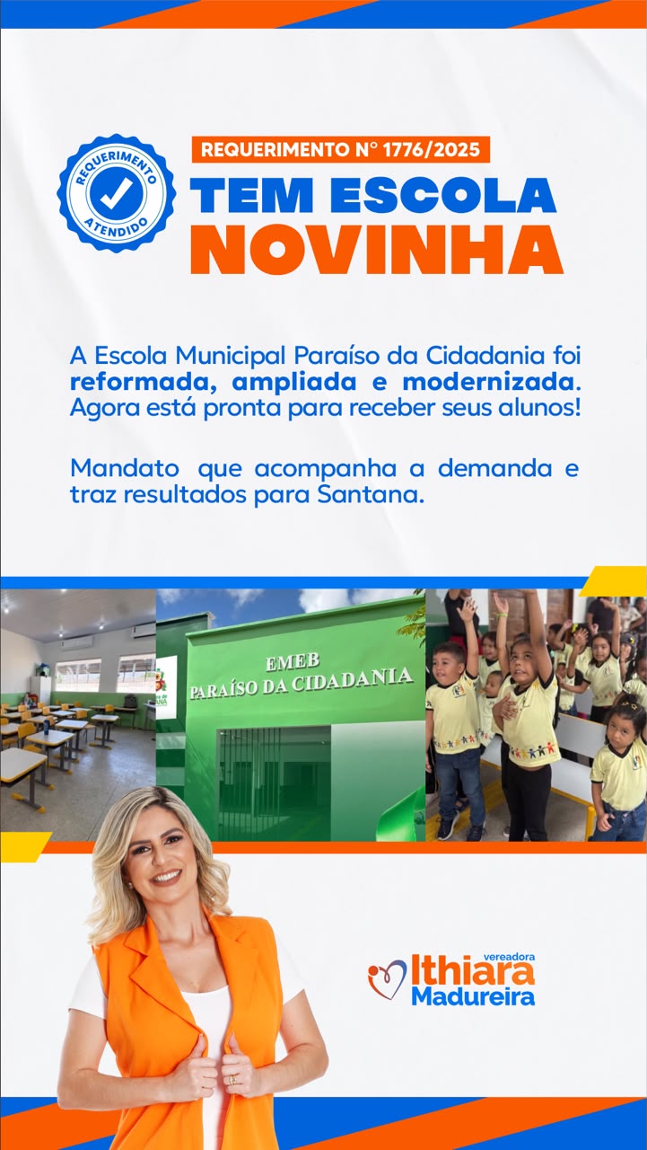Tem escola novinha: Requerimento nº 1776/2025